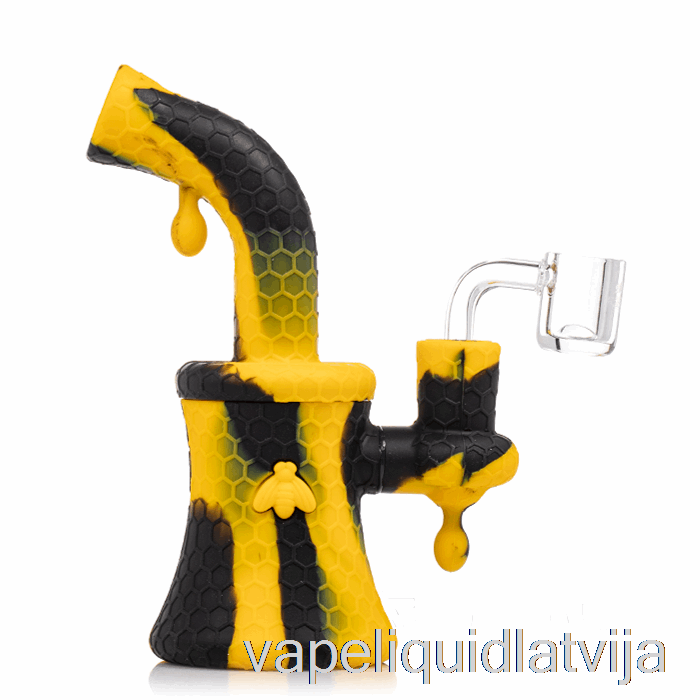 Stratus Bee Silikona Dab Rig Sol (melns / Dzeltens) Vape šķidrums